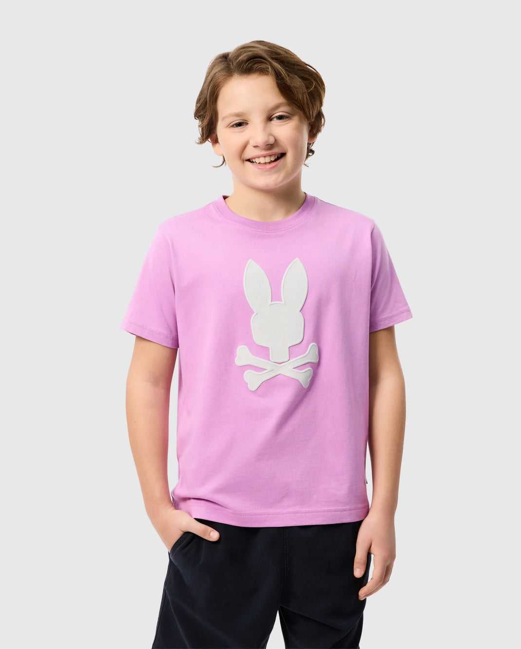 T Shirt Graphique Psycho Bunny Houston Graphic Tee Violette Enfant | RBE-41933768